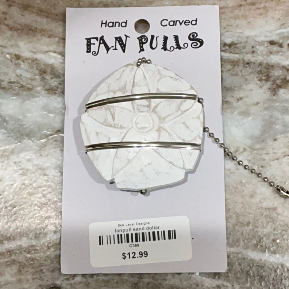 Hand Carved Fan Pulls - Sand Dollar